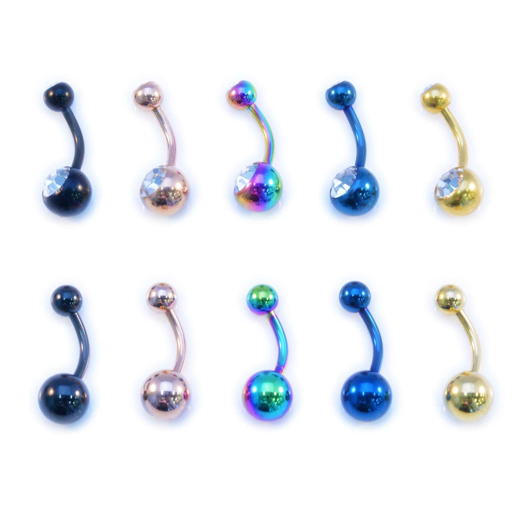 Steel Belly Bar Black Gold Rose Gold Vault 101 Limited Free UK Delivery