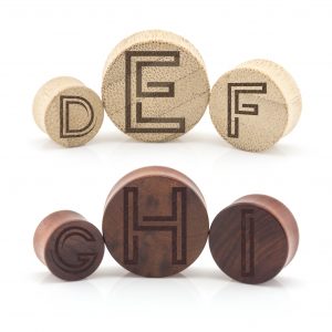A-Z Alphabet Wood Ear Plug